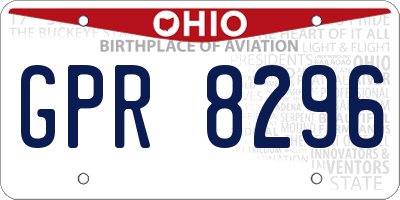 OH license plate GPR8296