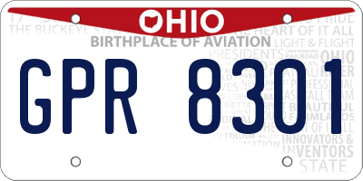 OH license plate GPR8301