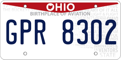 OH license plate GPR8302