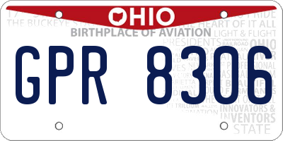 OH license plate GPR8306