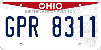 OH license plate GPR8311