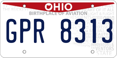 OH license plate GPR8313