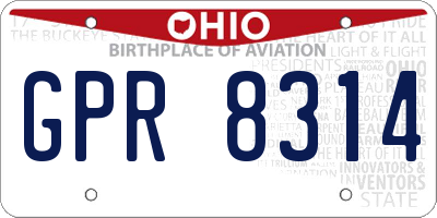 OH license plate GPR8314