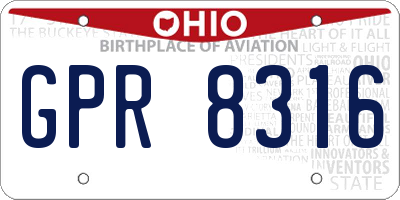 OH license plate GPR8316