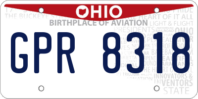 OH license plate GPR8318