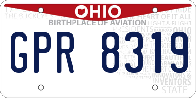 OH license plate GPR8319