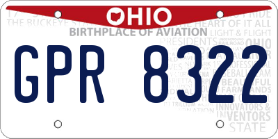 OH license plate GPR8322