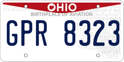 OH license plate GPR8323