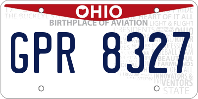 OH license plate GPR8327
