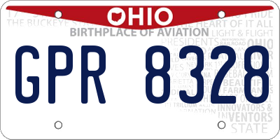 OH license plate GPR8328