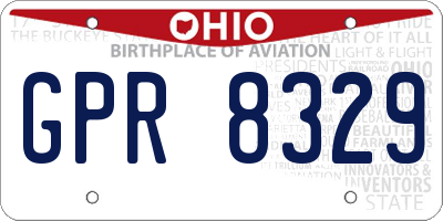 OH license plate GPR8329
