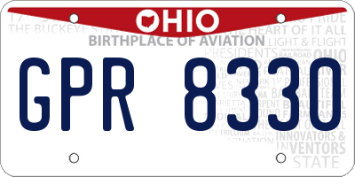 OH license plate GPR8330