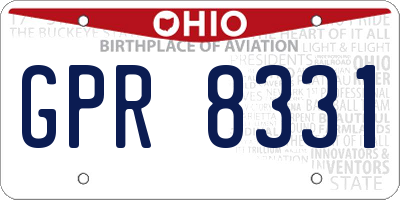 OH license plate GPR8331