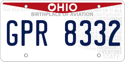 OH license plate GPR8332