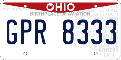 OH license plate GPR8333