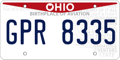 OH license plate GPR8335