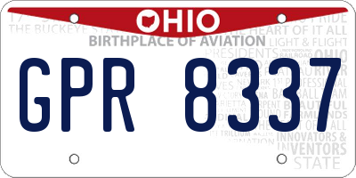 OH license plate GPR8337