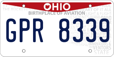 OH license plate GPR8339