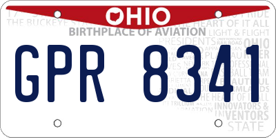 OH license plate GPR8341