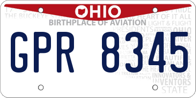 OH license plate GPR8345