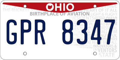 OH license plate GPR8347