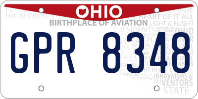 OH license plate GPR8348