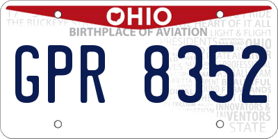 OH license plate GPR8352