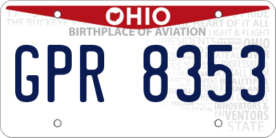OH license plate GPR8353
