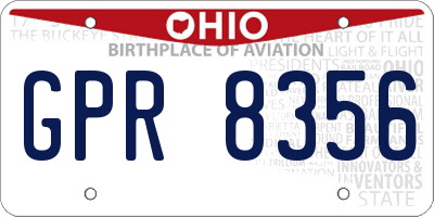OH license plate GPR8356