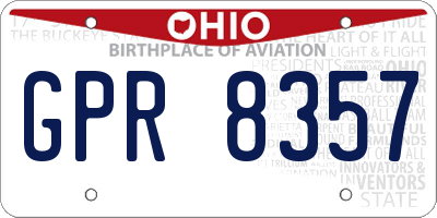 OH license plate GPR8357