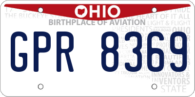 OH license plate GPR8369