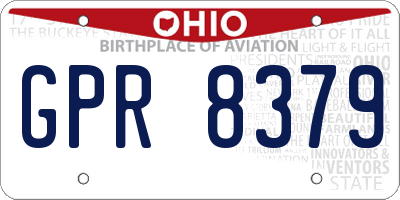 OH license plate GPR8379