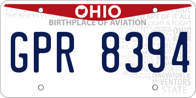 OH license plate GPR8394