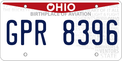 OH license plate GPR8396