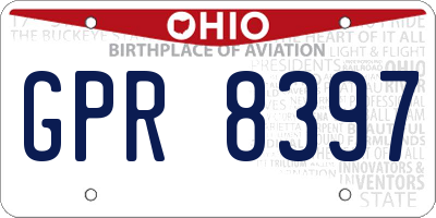 OH license plate GPR8397