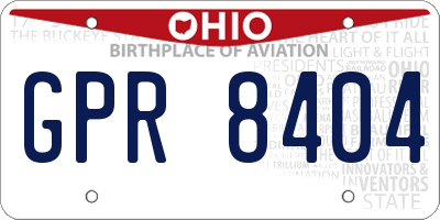 OH license plate GPR8404