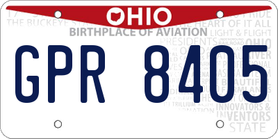 OH license plate GPR8405