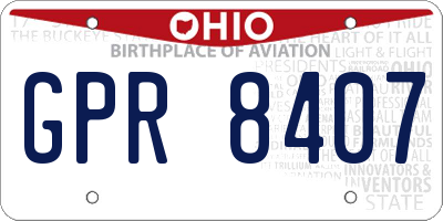 OH license plate GPR8407