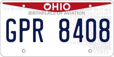 OH license plate GPR8408