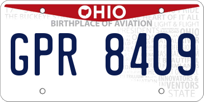 OH license plate GPR8409