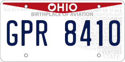 OH license plate GPR8410