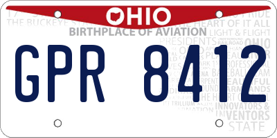 OH license plate GPR8412