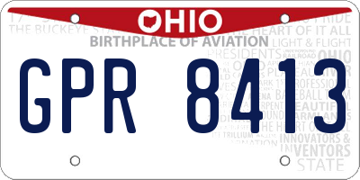 OH license plate GPR8413