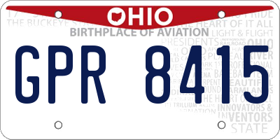 OH license plate GPR8415