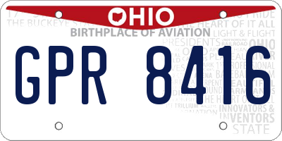 OH license plate GPR8416