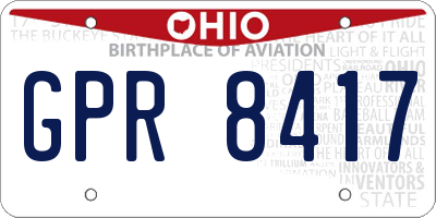 OH license plate GPR8417