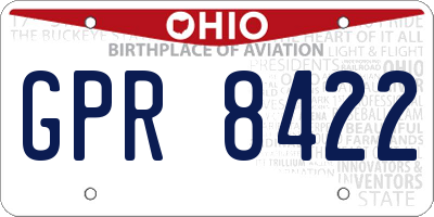 OH license plate GPR8422