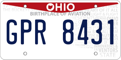 OH license plate GPR8431