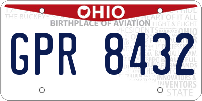 OH license plate GPR8432