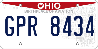 OH license plate GPR8434